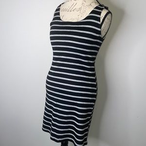 Adorable Black and Sparkly silver striped dress